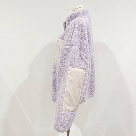 Fabletics Women's Soft Teddy Tahoe Jacket in Purple Cream Winter Size XL - Picture 8 of 11